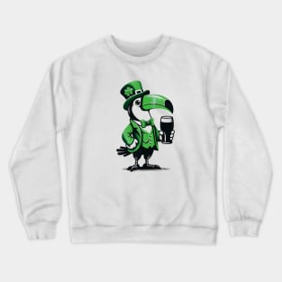 Dapper Toucan St. Patrick's Day Tee - Elegant Bird with a Pint Crewneck Sweatshirt